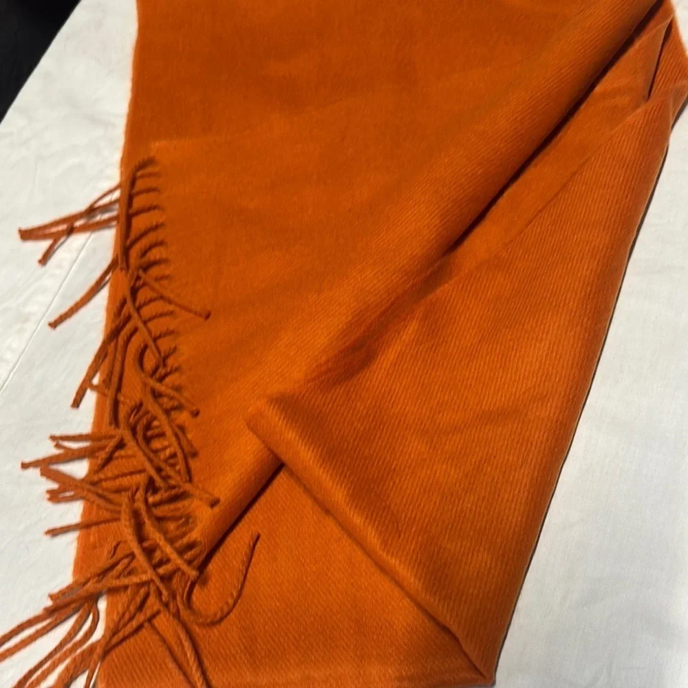 Orange Fringe Scarf